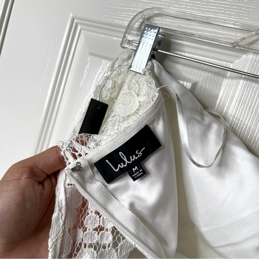 Lulu’s Delia White Lace Strapless Midi Dress size Medium - Picture 15 of 16